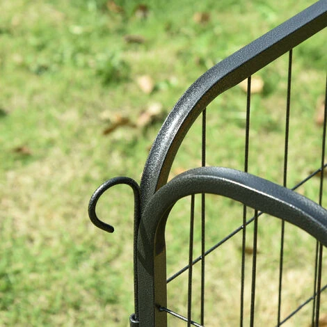 PawHut Luxe Parc Enclos Modulable Pour Chien 8 Panneaux Porte Verrouillable Acier époxy Noir 5 PawHut Luxe Parc Enclos Modulable Pour Chien 8 Panneaux Porte Verrouillable Acier époxy Noir – Image 5