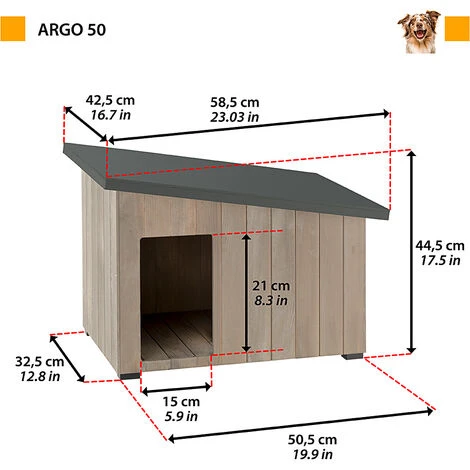 Ferplast ARGO Niche En Bois De Pin Nordique FSC. Diverses Mesures.. Variante 50 - Mesures: 58.5 X 42.5 X H 44.5 Cm - 2 Ferplast ARGO Niche En Bois De Pin Nordique FSC. Diverses Mesures.. Variante 50 - Mesures: 58.5 X 42.5 X H 44.5 Cm - – Image 2