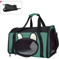 Sac De Transport Pour Animaux, Sac Pour Chats Et Chiens, 50 X 31 X 29 Cm, Vert, Matériau: Mesh Material, Polyester