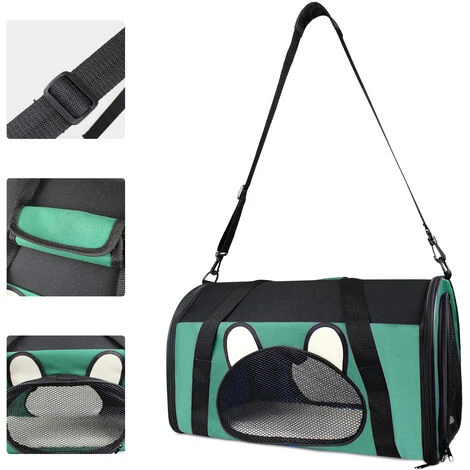 Sac De Transport Pour Animaux, Sac Pour Chats Et Chiens, 50 X 31 X 29 Cm, Vert, Matériau: Mesh Material, Polyester 2 Sac De Transport Pour Animaux, Sac Pour Chats Et Chiens, 50 X 31 X 29 Cm, Vert, Matériau: Mesh Material, Polyester – Image 2