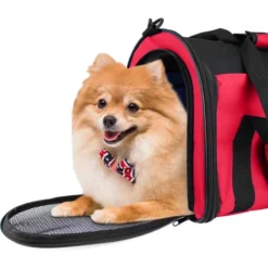 Sac De Transport Pour Animaux, Sac Pour Chats Et Chiens, 50 X 31 X 29 Cm, Rouge, Matériau: Mesh Material, Polyester -Promos Patto Chou Boutique 35074950 4