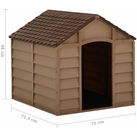 Niche Pour Chiens Marron 71x71,5x68 Cm PP VidaXL 3 Niche Pour Chiens Marron 71x71,5x68 Cm PP VidaXL – Image 3