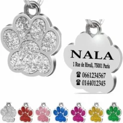 Patte En Acier Plaque Médaillon D’Identification Personnalisé Pour Collier Chien Chat Animaux De Compagnie Gravée (Vert) 7 Patte En Acier Plaque Médaillon D’Identification Personnalisé Pour Collier Chien Chat Animaux De Compagnie Gravée (Vert) -Promos Patto Chou Boutique 36348262 3