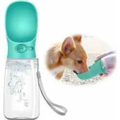 Bouteille D'eau Pour Chien 550 ML,Portable Bouteille Eau,Étanches Bouton Lock Grande Capacité Gourde Pour Animaux Chat Pour Voyage Et Randonnée(Bleu)