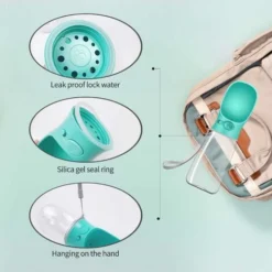 Bouteille D'eau Pour Chien 550 ML,Portable Bouteille Eau,Étanches Bouton Lock Grande Capacité Gourde Pour Animaux Chat Pour Voyage Et Randonnée(Bleu) -Promos Patto Chou Boutique 36915795 5