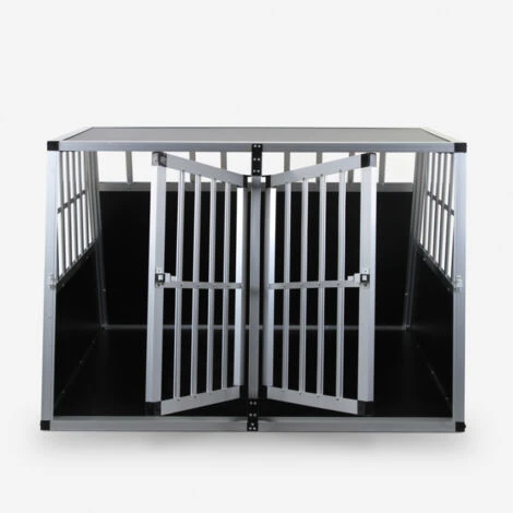 Caisse De Transport Double Pour Chien Cage Rigide En Aluminium 104x91x71cm Skaut XL 5 Caisse De Transport Double Pour Chien Cage Rigide En Aluminium 104x91x71cm Skaut XL – Image 5