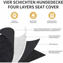 Protection Coffre Voiture Pour Chien Avec Protection Latérale Universelle – Tapis De Protection Robuste Pour Chien, 185 X 103 Cm Couverture De Coffre Pour Toutes Les Voitures -Promos Patto Chou Boutique 39495090 3