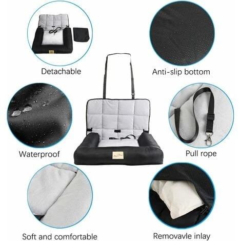 Panier Chien Chat Voiture 3 En 1 Siège Auto Chien Voiture Etanche Déhoussable Pour Siège De Voiture - 56x43x10cm 4 Panier Chien Chat Voiture 3 En 1 Siège Auto Chien Voiture Etanche Déhoussable Pour Siège De Voiture - 56x43x10cm – Image 4