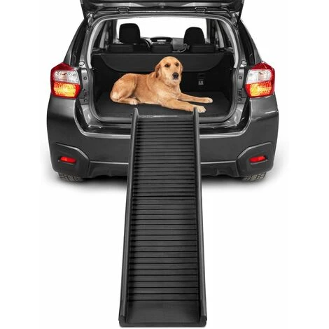 GOPLUS Rampe Pour Animaux De Compagnie Pliable En Plastique, Rampe D’Acces Pour Animaux, Voiture, Surface Antiderapante, Legere Et Transport Facile, Charge 75KG, 155 X 39 X 15CM 2 GOPLUS Rampe Pour Animaux De Compagnie Pliable En Plastique, Rampe D’Acces Pour Animaux, Voiture, Surface Antiderapante, Legere Et Transport Facile, Charge 75KG, 155 X 39 X 15CM – Image 2