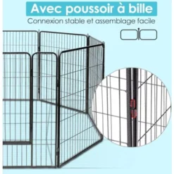 GOPLUS Parc/Enclos Pour Animaux En Metal, Parc Pliable à 8 Panneaux, Différente Forme, Porte à Double Verrou, Clôture Pour Intérieur Et Extérieur, Hauteur 100 Cm, Pour Chien, Chiot, Chat, Lapin -Promos Patto Chou Boutique 40243729 3