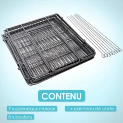 GOPLUS Parc/Enclos Pour Animaux En Metal, Parc Pliable à 8 Panneaux, Différente Forme, Porte à Double Verrou, Clôture Pour Intérieur Et Extérieur, Hauteur 100 Cm, Pour Chien, Chiot, Chat, Lapin -Promos Patto Chou Boutique 40243729 4