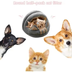 ELLE Nid Chaud D'hiver Pour Animal Domestique, Lit Pour Chien, Chat, Sac De Couchage, Intérieur Portable, Pliable, Avec Coussin Amovible Et Fond Résistant à L'eau Pour Petits Chats (gris, M) 9 ELLE Nid Chaud D'hiver Pour Animal Domestique, Lit Pour Chien, Chat, Sac De Couchage, Intérieur Portable, Pliable, Avec Coussin Amovible Et Fond Résistant à L'eau Pour Petits Chats (gris, M) -Promos Patto Chou Boutique 44843362 5