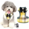 Harnais Et Laisse Pour Petit Chien Anti Traction Avec Nœud Papillon Et Cloche De Sécurité Pour Chiot Chihuahua Yorkshire, Anti-Fuite Reglable Harnais -Versailles