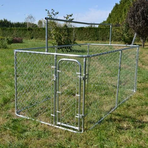 Enclos Avec Toit 3x1,5x1,83m, Porte Verrouillable, Pour Animaux, Toit Résistant Aux UV Et à L’eau 2 Enclos Avec Toit 3x1,5x1,83m, Porte Verrouillable, Pour Animaux, Toit Résistant Aux UV Et à L’eau – Image 2