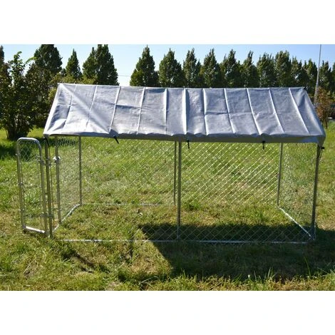 Enclos Avec Toit 3x1,5x1,83m, Porte Verrouillable, Pour Animaux, Toit Résistant Aux UV Et à L’eau 3 Enclos Avec Toit 3x1,5x1,83m, Porte Verrouillable, Pour Animaux, Toit Résistant Aux UV Et à L’eau – Image 3