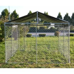 Chenil Avec Toit 3×3×1,83m, Porte Verrouillable, Enclos Pour Animaux Avec Toit Résistant Aux Rayons UV Et à L’eau 8 Chenil Avec Toit 3×3×1,83m, Porte Verrouillable, Enclos Pour Animaux Avec Toit Résistant Aux Rayons UV Et à L’eau -Promos Patto Chou Boutique 45689759 4