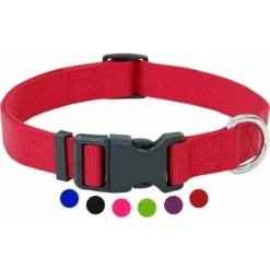 Collier Pour Chien, Réglable, En Nylon, Pour Petits Et Grands Chiens, Chiots Et Chats, Disponible En Plusieurs Couleurs Et Tailles, Rouge,S, Irisfr