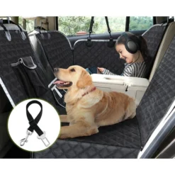 Housse De Siège De Voiture Pour Chien, Housse De Coffre De Voiture Pour Chien Imperméable Anti-déchirure Avec Fenêtre De Visualisation, Sac De Rangement,Compatible Avec Les Accoudoirs, Pecute (146x136
