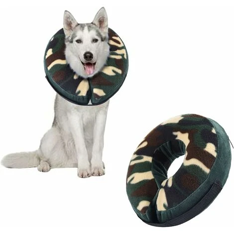 Collerette Souple Pour Chiens De Grande Taille, Moyenne Et Petite Taille, Pour Après Une Chirurgie, Collerette Gonflable Pour Chat Avec Boucle Réglable, Camouflage, M 1 Collerette Souple Pour Chiens De Grande Taille, Moyenne Et Petite Taille, Pour Après Une Chirurgie, Collerette Gonflable Pour Chat Avec Boucle Réglable, Camouflage, M