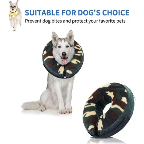 Collerette Souple Pour Chiens De Grande Taille, Moyenne Et Petite Taille, Pour Après Une Chirurgie, Collerette Gonflable Pour Chat Avec Boucle Réglable, Camouflage, M 3 Collerette Souple Pour Chiens De Grande Taille, Moyenne Et Petite Taille, Pour Après Une Chirurgie, Collerette Gonflable Pour Chat Avec Boucle Réglable, Camouflage, M – Image 3