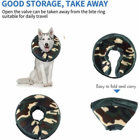 Collerette Souple Pour Chiens De Grande Taille, Moyenne Et Petite Taille, Pour Après Une Chirurgie, Collerette Gonflable Pour Chat Avec Boucle Réglable, Camouflage, M 5 Collerette Souple Pour Chiens De Grande Taille, Moyenne Et Petite Taille, Pour Après Une Chirurgie, Collerette Gonflable Pour Chat Avec Boucle Réglable, Camouflage, M – Image 5