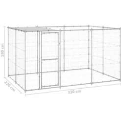 Chenil Extérieur Acier Galvanisé Avec Toit 7,26 M² VidaXL -Promos Patto Chou Boutique 50670832 3