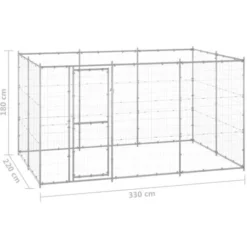 Chenil Extérieur Acier Galvanisé 7,26 M² VidaXL -Promos Patto Chou Boutique 50670842 3