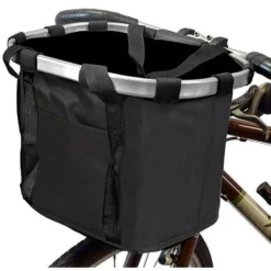ELLE Panier De Vélo Pliable, Panier De Guidon De Vélo Amovible, Porte-panier En Toile Avant De Vélo, Chariot Pour Animaux De Compagnie Facile à Installer Pour Pique-nique, Shopping, Petits Animaux De Compa