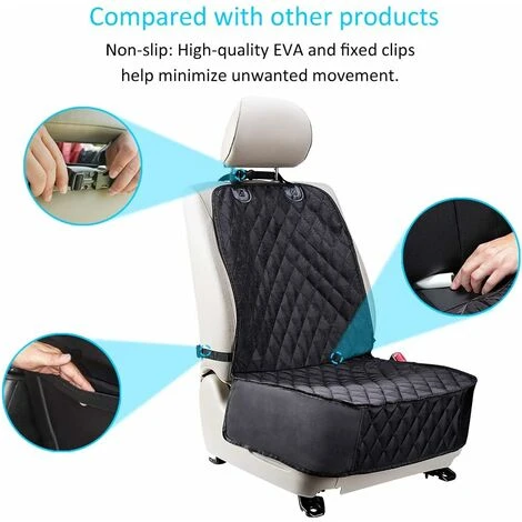 DENUOTOP Housse De SièGe De Voiture Pour Chien Pour SièGes Avant. Protecteur De SièGe De Voiture ImperméAble Et Anti-Rayures Pour Chiens. Convient à La Plupart Des Camions, Camionnettes Et Vus (Noir) 5 DENUOTOP Housse De SièGe De Voiture Pour Chien Pour SièGes Avant. Protecteur De SièGe De Voiture ImperméAble Et Anti-Rayures Pour Chiens. Convient à La Plupart Des Camions, Camionnettes Et Vus (Noir) – Image 5