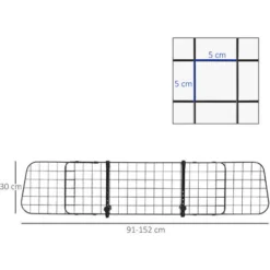 PawHut Barrière Grille De Séparation Universelle Voiture Pour Animaux Longueur Réglable Dim. 91-152L X 30H Cm Kit Complet Installation Inclus Noir 7 PawHut Barrière Grille De Séparation Universelle Voiture Pour Animaux Longueur Réglable Dim. 91-152L X 30H Cm Kit Complet Installation Inclus Noir -Promos Patto Chou Boutique 52476701 3