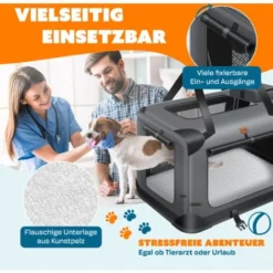 LOVPET® Caisse Pour Chien Caisse De Transport Pour Chien Pliable Avec écuelle Sac De Transport Sac De Transport Pour Chien Caisse De Transport Pour Animaux Domestiques, Chiens Et Chats Caisse De Trans -Promos Patto Chou Boutique 52884050 3