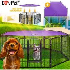 LovPet® Parc Pour Chiots Enclos Parc Pour Chiots Parc Pour Chiens Parc Pour Animaux Chiens, Avec Porte Et Parc Résistant Aux Intempéries Pour Chien, Chat, Chiot, Lapin, Cochon D'Inde, XXL (mit Schutzp -Promos Patto Chou Boutique 52973863 3