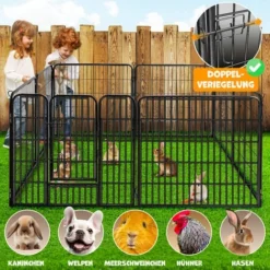 LovPet® Parc Pour Chiots Enclos Parc Pour Chiots Parc Pour Chiens Parc Pour Animaux Chiens, Avec Porte Et Parc Résistant Aux Intempéries Pour Chien, Chat, Chiot, Lapin, Cochon D'Inde, XXL (mit Schutzp -Promos Patto Chou Boutique 52973863 4