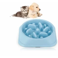 Gamelle Pour Chien Gamelle D'alimentation Lente Bol Pour Chien Animaux De Compagnie En Plastique épaissi Anti-étouffement Bleu Clair -Promos Patto Chou Boutique 53040990 3
