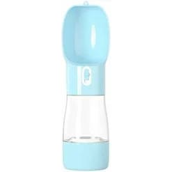 Gourde Chien, 2 En 1 Gamelle Pour Chien Dehoussable, 200ML Mangeoirs Et 285ML Abreuvoirs Pour, Portable Voyage Animaux Portable (Bleu)