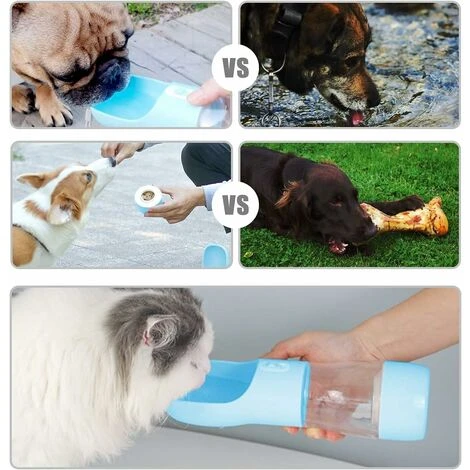 Gourde Chien, 2 En 1 Gamelle Pour Chien Dehoussable, 200ML Mangeoirs Et 285ML Abreuvoirs Pour, Portable Voyage Animaux Portable (Bleu) 5 Gourde Chien, 2 En 1 Gamelle Pour Chien Dehoussable, 200ML Mangeoirs Et 285ML Abreuvoirs Pour, Portable Voyage Animaux Portable (Bleu) – Image 5