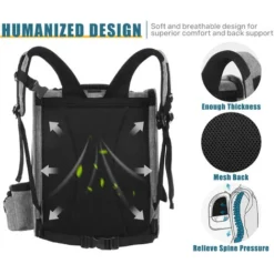 Pecute Sac à Dos Chat Chien Extensible 90%, Sac Transport Pour Chat Petit Chien Respirant, Sac A Dos De Transport Chat Avec Matelas En Peluche Amovible, Pour Voyage En Train/Voiture/Restaurant/Avion,g -Promos Patto Chou Boutique 53559096 4