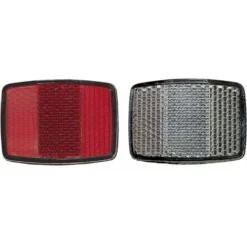 Réflecteur Arrière Rouge + Avant Blanc à Visser 58x42 Universel Catadioptre Réfléchissant Vélo