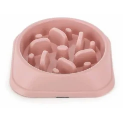 Gamelle Alimentation Lente Anti Glouton En Silicone Pour Chien Rose