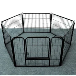 SiFree®Parc Enclos Pour Chiens Pliable/Réglable/ Mobile Hauteur 6 Panneaux Avec Porte Noir -Promos Patto Chou Boutique 55510162 3