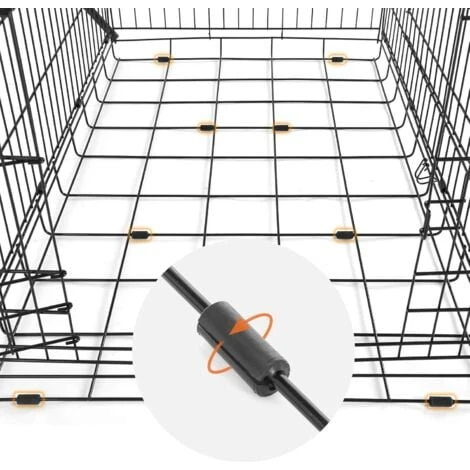 FEANDREA Cage Pour Chien, Avec 2 Portes, 107 X 70 X 77,5 Cm, Noir Par SONGMICS PPD42BK 3 FEANDREA Cage Pour Chien, Avec 2 Portes, 107 X 70 X 77,5 Cm, Noir Par SONGMICS PPD42BK – Image 3