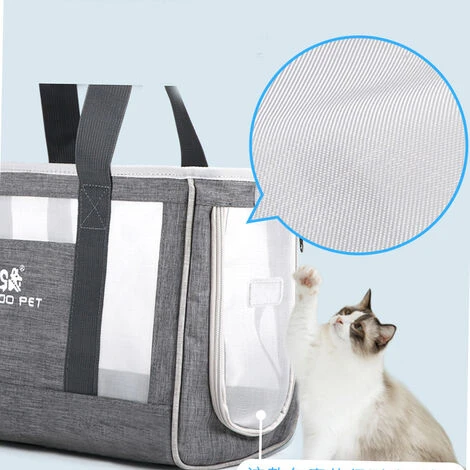 Sac Transport Chat, Sac Transport Chien Respirant Et Pliable Avec Coussin épaissie Confortable Pour Voyage En Train, Voiture, Restaurant, Avion,Tissu Oxford Gris Taille L (44 X 17 X 29cm) 2 Sac Transport Chat, Sac Transport Chien Respirant Et Pliable Avec Coussin épaissie Confortable Pour Voyage En Train, Voiture, Restaurant, Avion,Tissu Oxford Gris Taille L (44 X 17 X 29cm) – Image 2