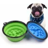 LTS FAFA Lot De 2 Bols Anti-fronde Pour Chien Diamètre 17,5 Cm Bol Interactif Pliable En Silicone Pour Chien Bol Alimentaire Non Toxique Et Sain (bleu, Vert)