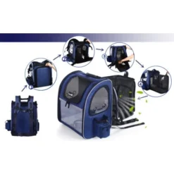 Pecute Sac Transport Chat Chiots Extensible Sac Dos Pour Chien Petit Animal Avec Matelas En Peluche Amovible, Filet Respirant, Spacieux, Pliable, Pour Voyage En Train/Voiture/Restaurant/Avion, Bleu 8 Pecute Sac Transport Chat Chiots Extensible Sac Dos Pour Chien Petit Animal Avec Matelas En Peluche Amovible, Filet Respirant, Spacieux, Pliable, Pour Voyage En Train/Voiture/Restaurant/Avion, Bleu -Promos Patto Chou Boutique 58114985 4