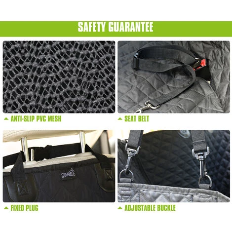 Pecute Housses De Siège D'auto Pour Chien Universelle, Housse Protection De Siège D'arrière Avec Poche De Rangement, Housse Banquette Imperméable Pour Voiture Et SUV Tansport Chien(146 X 136cm,Noir) 4 Pecute Housses De Siège D'auto Pour Chien Universelle, Housse Protection De Siège D'arrière Avec Poche De Rangement, Housse Banquette Imperméable Pour Voiture Et SUV Tansport Chien(146 X 136cm,Noir) – Image 4