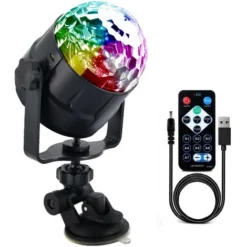 Voiture USB éblouissante Lumière De Blé Petite Boule Magique Lumière De Musique De Voiture En Plein Air LED Cristal Boule Magique Lumière Lumière Rotative Colorée Lumière DJ Modèle USB W