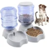 Distributeur De Croquettes Et Eau Automatique 3.8L, Mangeoire Pour Animaux De Grande Capacité Pour Chien/Chat /Croquettes Accesoires Gamelle Animaux Domestiques (Gris)