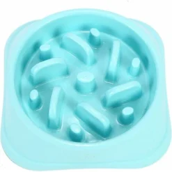 MINKUROW Gamelle D'alimentation Lente Anti Ballonnements Pour Petits, Moyens Grands Chiens Et Chats, Gamelle Anti-Glouton Gamelle Interactif Pour Chien Chat Gamelle Evite Manger Vite(Bleu)