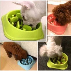 MINKUROW Gamelle D'alimentation Lente Anti Ballonnements Pour Petits, Moyens Grands Chiens Et Chats, Gamelle Anti-Glouton Gamelle Interactif Pour Chien Chat Gamelle Evite Manger Vite(Bleu) -Promos Patto Chou Boutique 60015865 4