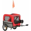 PawHut Remorque Vélo Jogger 2 En 1 Pour Animaux Drapeau Roue Avant Pivotante Réflecteurs Et Barre D'attelage Inclus Rouge Gris